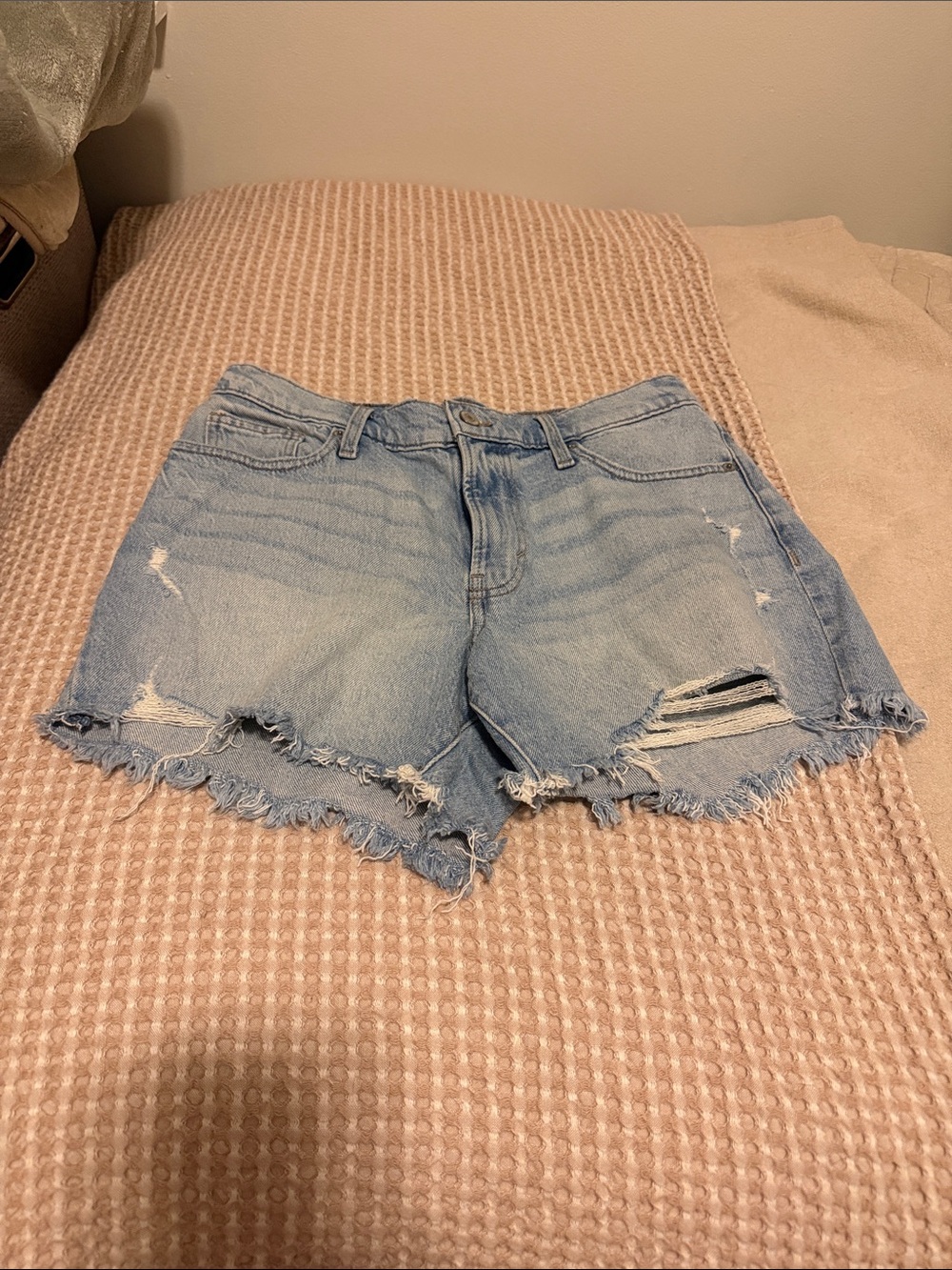 Lucky Brand Distressed Light Blue Denim Shorts